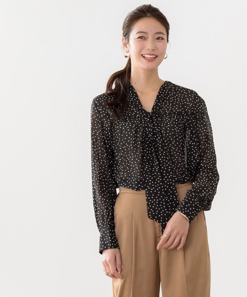 Pierrot ピエロ の 2wayドットシフォンブラウス シャツ ブラウス Wear
