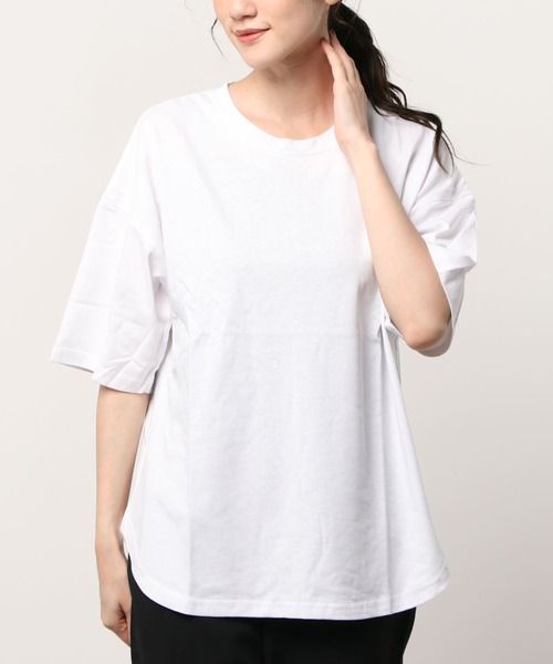 RIKKA FEMME(リッカファム)の「RIKKA FEMME/リッカファム Tシャツ R21SS104(Tシャツ/カットソー・レディース・ホワイト/ブラック/ベージュ・FREE)」の2枚目の写真
