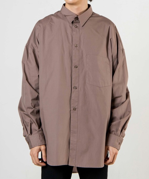 WEGO（ウィゴー）の「WEGO/ブロードスリットビッグシルエットシャツ（シャツ/ブラウス・メンズ・ホワイト/ブラウン・MEDIUM/LARGE）」の13枚目の写真