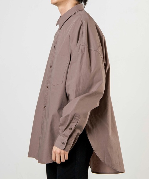 WEGO（ウィゴー）の「WEGO/ブロードスリットビッグシルエットシャツ（シャツ/ブラウス・メンズ・ホワイト/ブラウン・MEDIUM/LARGE）」の15枚目の写真