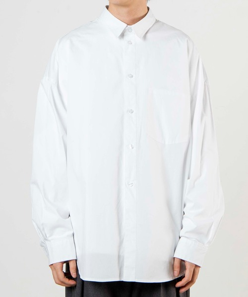 WEGO（ウィゴー）の「WEGO/ブロードスリットビッグシルエットシャツ（シャツ/ブラウス・メンズ・ホワイト/ブラウン・MEDIUM/LARGE）」の7枚目の写真