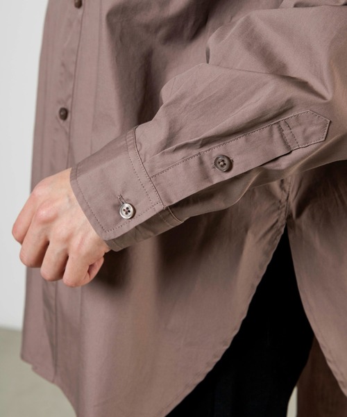 WEGO（ウィゴー）の「WEGO/ブロードスリットビッグシルエットシャツ（シャツ/ブラウス・メンズ・ホワイト/ブラウン・MEDIUM/LARGE）」の17枚目の写真