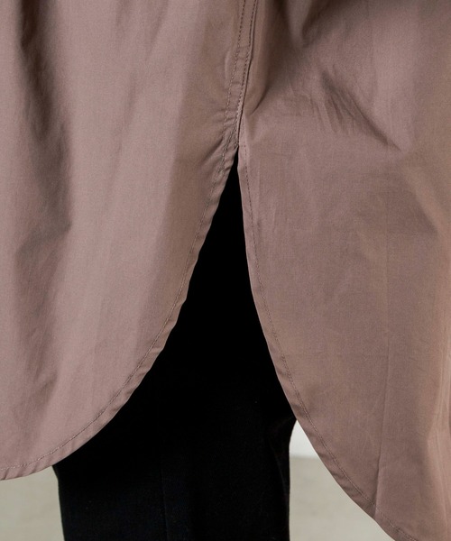 WEGO（ウィゴー）の「WEGO/ブロードスリットビッグシルエットシャツ（シャツ/ブラウス・メンズ・ホワイト/ブラウン・MEDIUM/LARGE）」の8枚目の写真