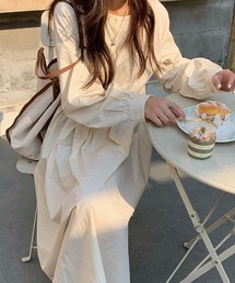 ボリューム袖BIGシルエットシャツワンピース【ZOZOTOWN限定】