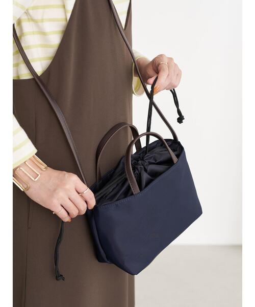 earth music&ecology（アースミュージックアンドエコロジー）の「ミニ巾着ショルダバッグ ＊（トートバッグ・レディース・ベージュ/ネイビー/クリーム・FREE）」の9枚目の写真