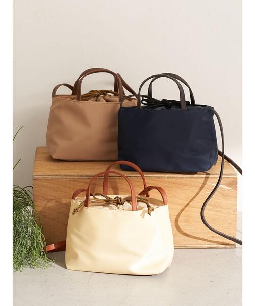 earth music&ecology（アースミュージックアンドエコロジー）の「ミニ巾着ショルダバッグ ＊（トートバッグ・レディース・ベージュ/ネイビー/クリーム・FREE）」の13枚目の写真