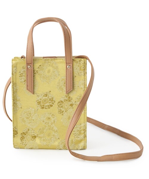 pink adobe（ピンクアドベ）の「◆【2WAY】ジャガード　ミニショルダー（ショルダーバッグ・レディース・アイボリー系/イエロー系/グレー系/グレー系5・00）」の4枚目の写真