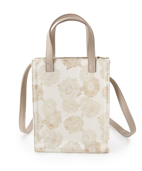 pink adobe（ピンクアドベ）の「◆【2WAY】ジャガード　ミニショルダー（ショルダーバッグ・レディース・アイボリー系/イエロー系/グレー系/グレー系5・00）」の7枚目の写真