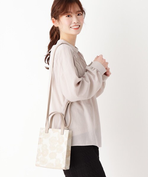 pink adobe（ピンクアドベ）の「◆【2WAY】ジャガード　ミニショルダー（ショルダーバッグ・レディース・アイボリー系/イエロー系/グレー系/グレー系5・00）」の13枚目の写真