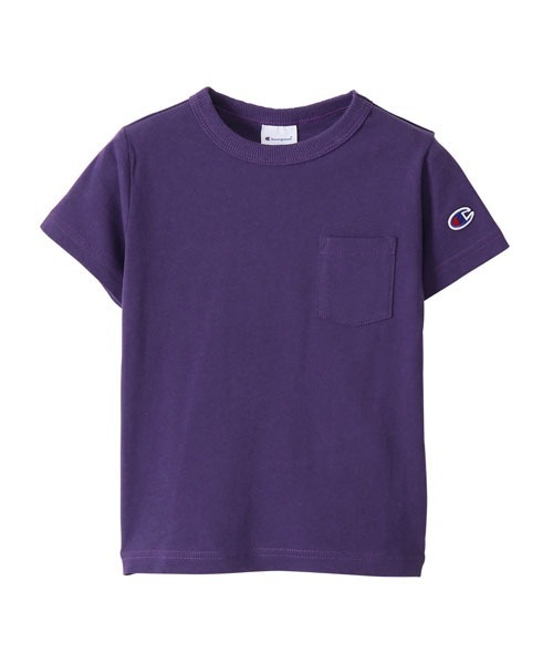 Champion(チャンピオン)の「【Champion/チャンピオン】キッズ ベーシック ショートスリーブポケットTシャツ(Tシャツ/カットソー・キッズ・ベージュ/オフホワイト/パープル/ブラック/ライトグリーン/オレンジ/ネイビー/グレー/ターコイズブルー/ライトパープル/イエロー・110/160/140/150/100/130/120)」の8枚目の写真