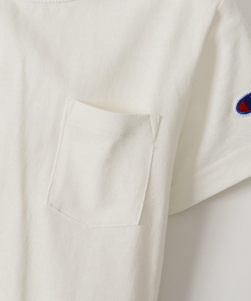 Champion(チャンピオン)の「【Champion/チャンピオン】キッズ ベーシック ショートスリーブポケットTシャツ(Tシャツ/カットソー・キッズ・ベージュ/オフホワイト/パープル/ブラック/ライトグリーン/オレンジ/ネイビー/グレー/ターコイズブルー/ライトパープル/イエロー・110/160/140/150/100/130/120)」の13枚目の写真