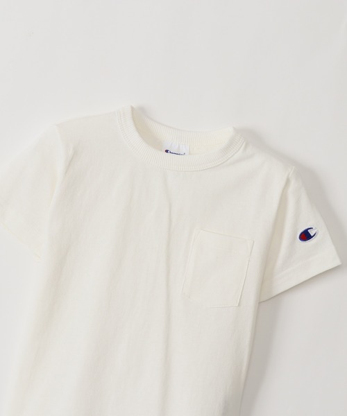 Champion(チャンピオン)の「【Champion/チャンピオン】キッズ ベーシック ショートスリーブポケットTシャツ(Tシャツ/カットソー・キッズ・ベージュ/オフホワイト/パープル/ブラック/ライトグリーン/オレンジ/ネイビー/グレー/ターコイズブルー/ライトパープル/イエロー・110/160/140/150/100/130/120)」の14枚目の写真