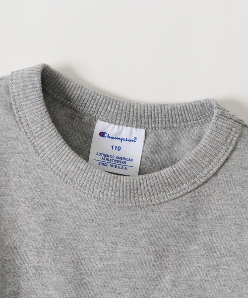 Champion(チャンピオン)の「【Champion/チャンピオン】キッズ ベーシック ショートスリーブポケットTシャツ(Tシャツ/カットソー・キッズ・ベージュ/オフホワイト/パープル/ブラック/ライトグリーン/オレンジ/ネイビー/グレー/ターコイズブルー/ライトパープル/イエロー・110/160/140/150/100/130/120)」の21枚目の写真