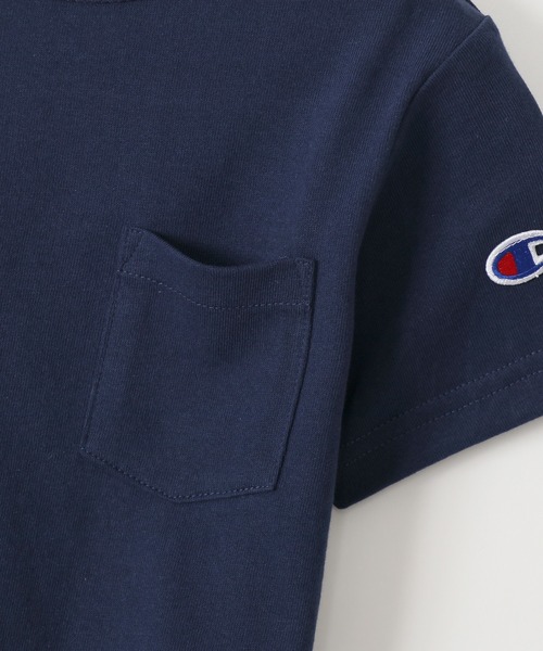 Champion(チャンピオン)の「【Champion/チャンピオン】キッズ ベーシック ショートスリーブポケットTシャツ(Tシャツ/カットソー・キッズ・ベージュ/オフホワイト/パープル/ブラック/ライトグリーン/オレンジ/ネイビー/グレー/ターコイズブルー/ライトパープル/イエロー・110/160/140/150/100/130/120)」の22枚目の写真