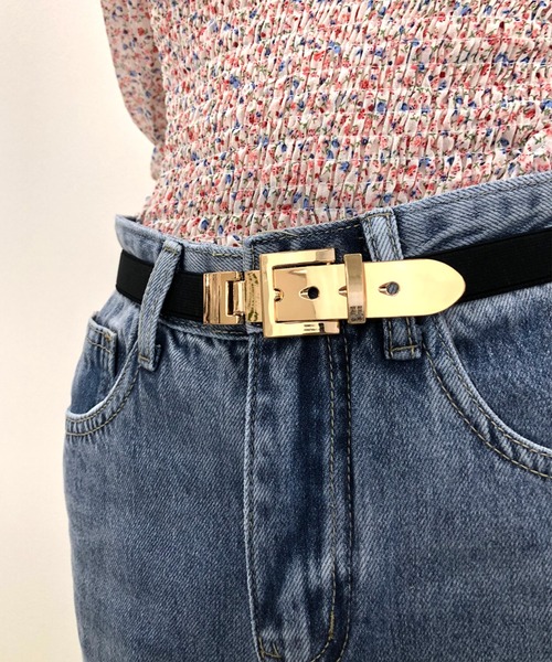 SPIGA（スピーガ）の「ゴールドバックル細ベルト（ベルト・レディース・ブラック・FREE）」の3枚目の写真