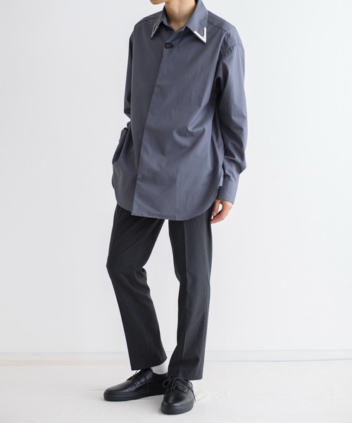 Y.O.N.（ワイオーエヌ）の「Y.O.N. ワイオーエヌ / DRESS SHIRTS タイプライタードレスシャツ（シャツ/ブラウス・メンズ・ホワイト/グレー/ブルー・46/48）」の5枚目の写真