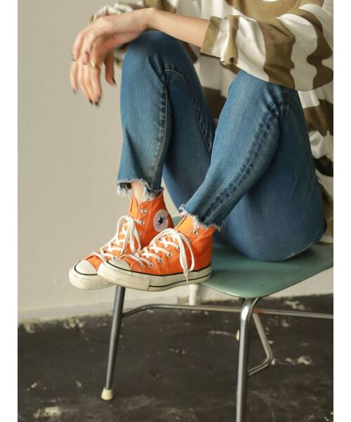 CONVERSE（コンバース）の「CANVAS ALL STAR J HI（スニーカー・レディース・アイボリー/オレンジ/ブラック・23.5/24.5/22.5）」の6枚目の写真