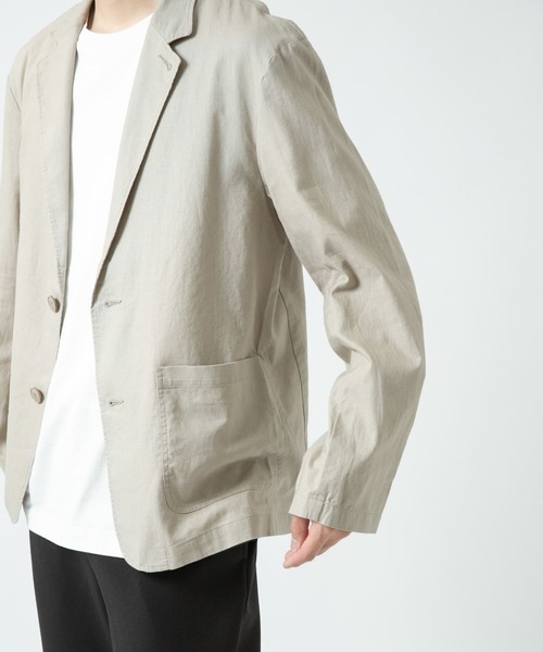 ITEMS URBANRESEARCH（アイテムズ アーバンリサーチ）の「コットンリネン テーラードジャケット（その他アウター・メンズ・パープル/ベージュ/ブラック・MEDIUM/LARGE）」の8枚目の写真