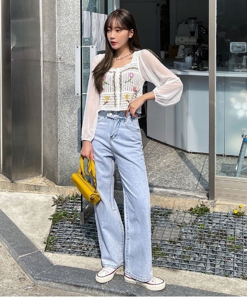 SONA（ソナ）の「SONYUNARA フラワー刺繍シースルーブラウス（シャツ/ブラウス・レディース・アイボリー・FREE）」の9枚目の写真