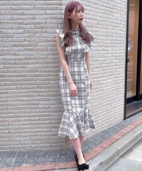 anmille チェック マーメイド ワンピース anmille チェックマーメイドOP アンミール ワンピース BEBK
