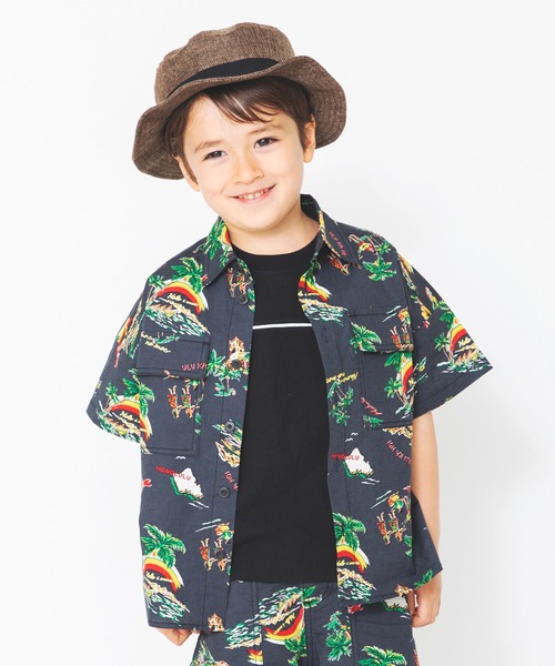 BRANSHES（ブランシェス）の「半袖ポケットシャツ（シャツ/ブラウス・キッズ・チャコールグレー/ベージュ・120cm/130cm/140cm/150cm/110cm/90cm/100cm）」の2枚目の写真