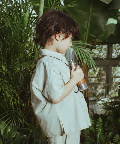 BRANSHES（ブランシェス）の「半袖ポケットシャツ（シャツ/ブラウス・キッズ・チャコールグレー/ベージュ・120cm/130cm/140cm/150cm/110cm/90cm/100cm）」の4枚目の写真