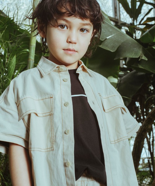 BRANSHES（ブランシェス）の「半袖ポケットシャツ（シャツ/ブラウス・キッズ・チャコールグレー/ベージュ・120cm/130cm/140cm/150cm/110cm/90cm/100cm）」の7枚目の写真