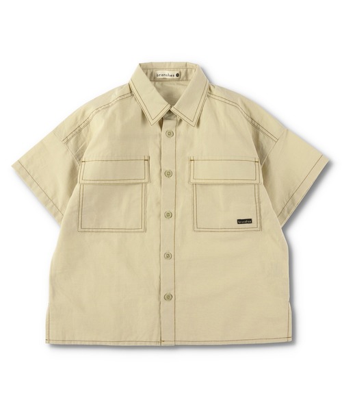 BRANSHES（ブランシェス）の「半袖ポケットシャツ（シャツ/ブラウス・キッズ・チャコールグレー/ベージュ・120cm/130cm/140cm/150cm/110cm/90cm/100cm）」の12枚目の写真