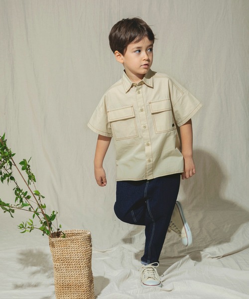 BRANSHES（ブランシェス）の「半袖ポケットシャツ（シャツ/ブラウス・キッズ・チャコールグレー/ベージュ・120cm/130cm/140cm/150cm/110cm/90cm/100cm）」の20枚目の写真
