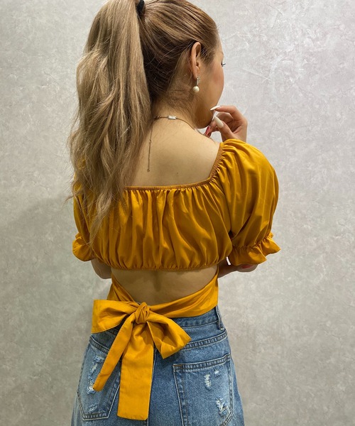 one way（ワンウェイ）の「【oneway Jeans】バックリボンTOPS（シャツ/ブラウス・レディース・ブラック/ブラック系その他/ブラック系その他2/ライトオレンジ系/ホワイト/ホワイト系その他/オレンジ・FREE）」の6枚目の写真