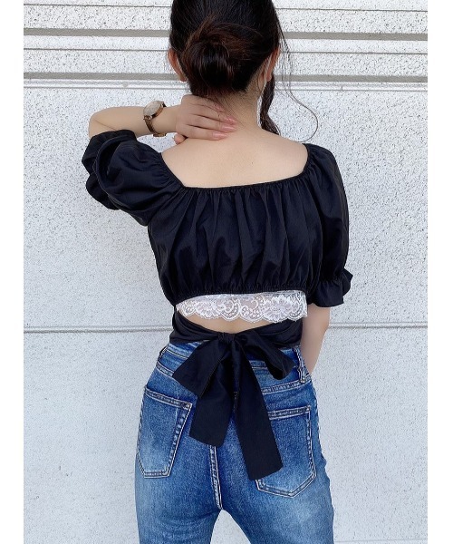 one way（ワンウェイ）の「【oneway Jeans】バックリボンTOPS（シャツ/ブラウス・レディース・ブラック/ブラック系その他/ブラック系その他2/ライトオレンジ系/ホワイト/ホワイト系その他/オレンジ・FREE）」の3枚目の写真