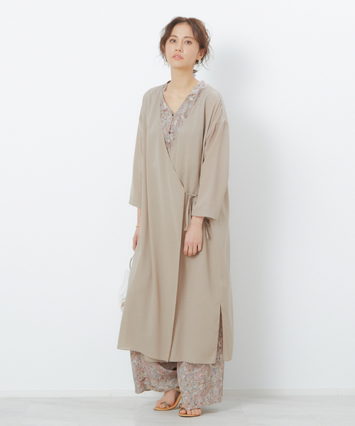 FONCE(フォンセ)の「キュプラカシュクールガウン★(トレンチコート・レディース・ベージュ/ブラウン・フリー)」の13枚目の写真