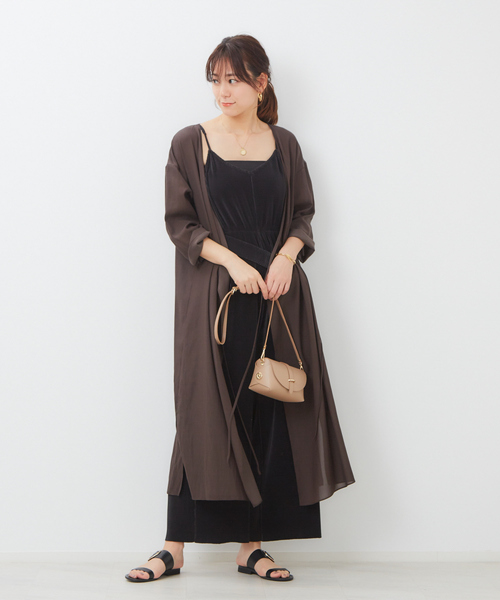 FONCE(フォンセ)の「キュプラカシュクールガウン★(トレンチコート・レディース・ベージュ/ブラウン・フリー)」の12枚目の写真