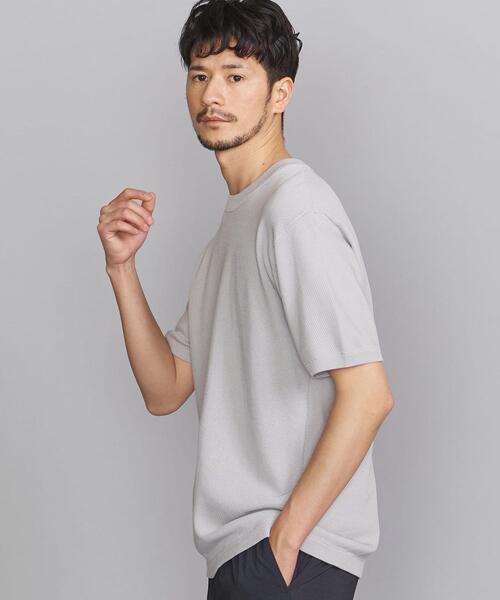 BEAUTY&YOUTH UNITED ARROWS（ビューティーアンドユースユナイテッドアローズ）の「BY ガスコットン ダイアゴナル ニットT（ニット/セーター・メンズ・ライトグレー/ブラック/ベージュ・SMALL/MEDIUM/LARGE/X-LARGE）」の8枚目の写真