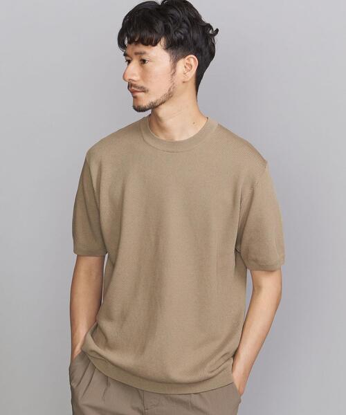 BEAUTY&YOUTH UNITED ARROWS（ビューティーアンドユースユナイテッドアローズ）の「BY ガスコットン ダイアゴナル ニットT（ニット/セーター・メンズ・ライトグレー/ブラック/ベージュ・SMALL/MEDIUM/LARGE/X-LARGE）」の11枚目の写真