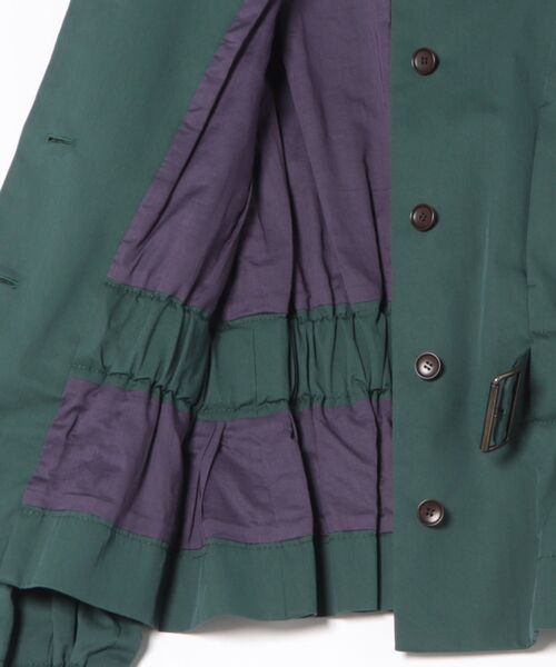 DESIGNWORKS（デザインワークス）の「ギャバジンノーカラーブルゾン（ブルゾン・レディース・グリーン/イエロー・38）」の3枚目の写真