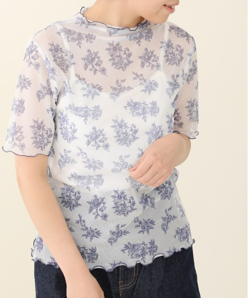 sakishimatokyo（サキシマトーキョー）の「「レトロボタニカル柄ボトルネックT&キャミSET」（Tシャツ/カットソー・レディース・ブラック/ベージュ/グレー/オフホワイト/グリーン・FREE）」の2枚目の写真