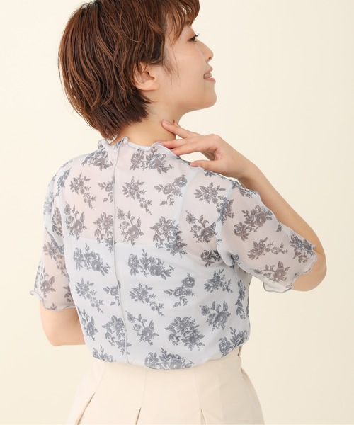 sakishimatokyo（サキシマトーキョー）の「「レトロボタニカル柄ボトルネックT&キャミSET」（Tシャツ/カットソー・レディース・ブラック/ベージュ/グレー/オフホワイト/グリーン・FREE）」の11枚目の写真