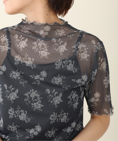 sakishimatokyo（サキシマトーキョー）の「「レトロボタニカル柄ボトルネックT&キャミSET」（Tシャツ/カットソー・レディース・ブラック/ベージュ/グレー/オフホワイト/グリーン・FREE）」の15枚目の写真