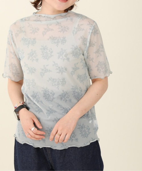 sakishimatokyo（サキシマトーキョー）の「「レトロボタニカル柄ボトルネックT&キャミSET」（Tシャツ/カットソー・レディース・ブラック/ベージュ/グレー/オフホワイト/グリーン・FREE）」の19枚目の写真