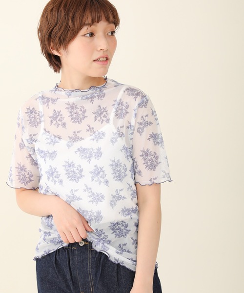 sakishimatokyo（サキシマトーキョー）の「「レトロボタニカル柄ボトルネックT&キャミSET」（Tシャツ/カットソー・レディース・ブラック/ベージュ/グレー/オフホワイト/グリーン・FREE）」の7枚目の写真