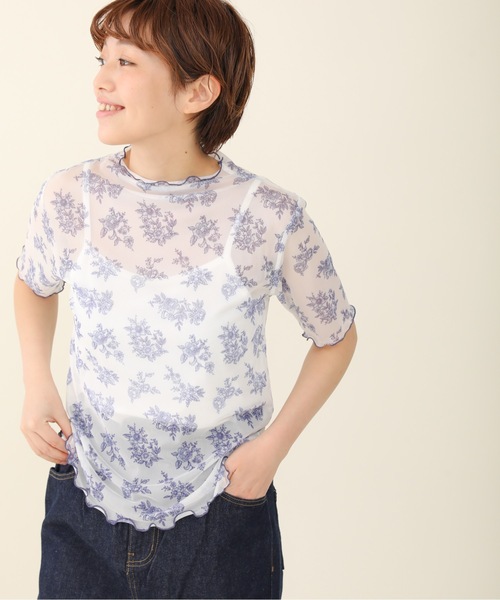 sakishimatokyo（サキシマトーキョー）の「「レトロボタニカル柄ボトルネックT&キャミSET」（Tシャツ/カットソー・レディース・ブラック/ベージュ/グレー/オフホワイト/グリーン・FREE）」の9枚目の写真