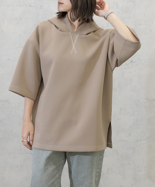 PairPair（ペアペア）の「BIGダンボールパーカー（ユニセックス）（パーカー・レディース・ベージュ/オフホワイト/ブルー・MEDIUM/LARGE）」の21枚目の写真