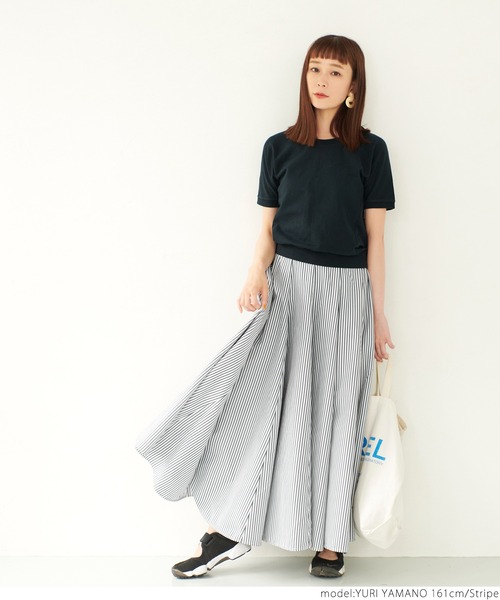 coca（coca）（コカ）の「＼新色登場／ストライプマチフレアースカート（スカート・レディース・ストライプ/チャコールグレー/グリーン/ライトグリーン・ONE SIZE/SHORT/LONG）」の20枚目の写真