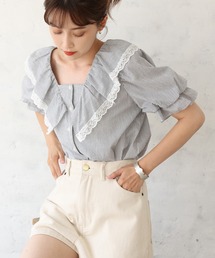 one after another NICE CLAUP | ビックカラーフリルブラウス(シャツ/ブラウス)