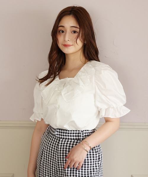 one after another NICE CLAUP（ワンアフターアナザーナイスクラップ）の「ビックカラーフリルブラウス（シャツ/ブラウス・レディース・ブラック/オフホワイト/ホワイト系その他/ブラック系その他/レッド系その他・FREE）」の17枚目の写真