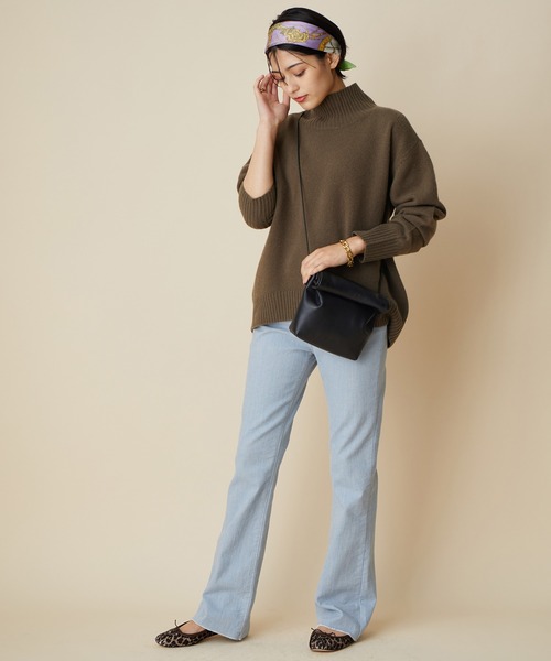 MADEMOISELLE ROPE'（マドモアゼル ロペ）の「【追加】<カシミヤ混>タートルネックコクーンニットプルオーバー（ニット/セーター・レディース・ホワイト/ダークブラウン/ブルー系その他6/レッド・38）」の14枚目の写真