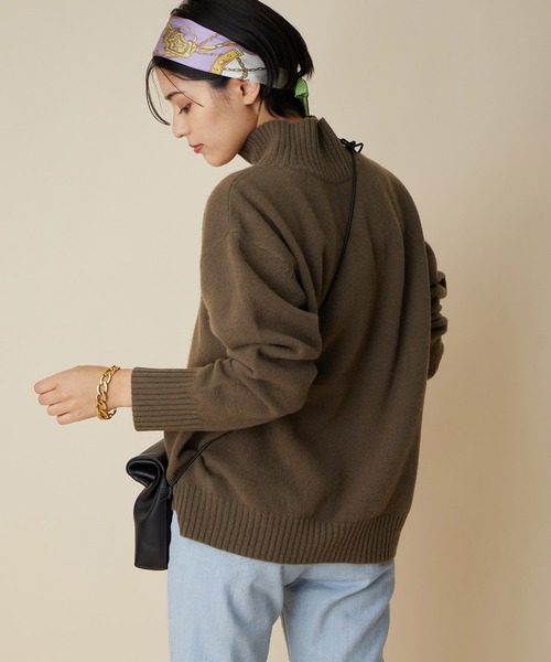 MADEMOISELLE ROPE'（マドモアゼル ロペ）の「【追加】<カシミヤ混>タートルネックコクーンニットプルオーバー（ニット/セーター・レディース・ホワイト/ダークブラウン/ブルー系その他6/レッド・38）」の16枚目の写真