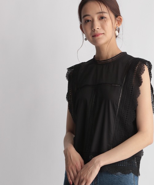 Andemiu（アンデミュウ）の「レースキリカエノースリブラウス956179（シャツ/ブラウス・レディース・オフホワイト/ブラック/オレンジ・FREE）」の2枚目の写真