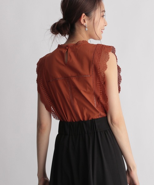 Andemiu（アンデミュウ）の「レースキリカエノースリブラウス956179（シャツ/ブラウス・レディース・オフホワイト/ブラック/オレンジ・FREE）」の9枚目の写真